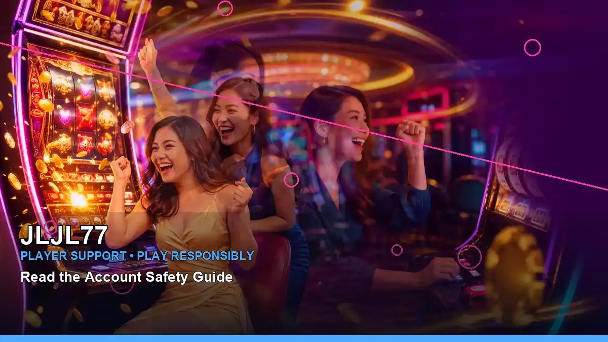 JLJL77 Ganesh Gold information for Philippine players, featuring a vivid reel-game display and colourful casino visuals